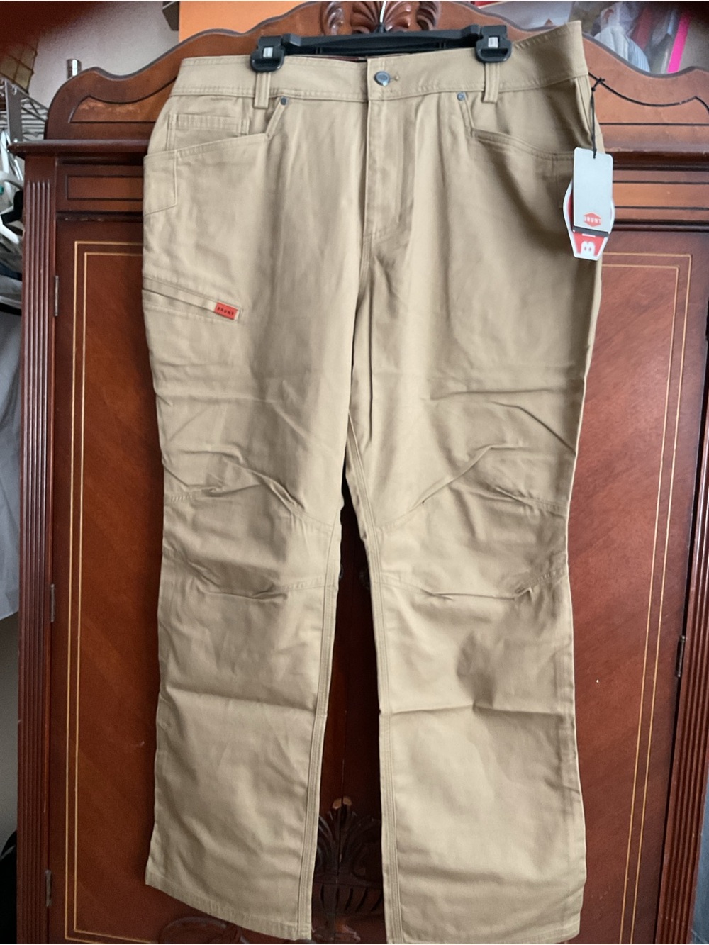 Brunt Men's Tan Cargo Work Pants - Comfortable Utility Trousers